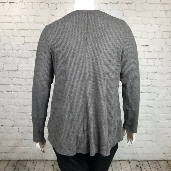 XXL 1X Style & Co Gray Thermal Boho Top Plus Size - Picture 3 of 5
